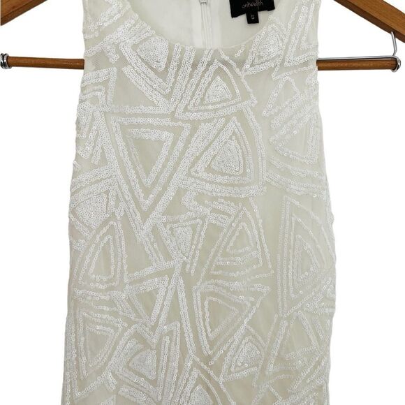 Ontwelfth white sequin sleeveless bodycon style dress size S. - Picture 3 of 14